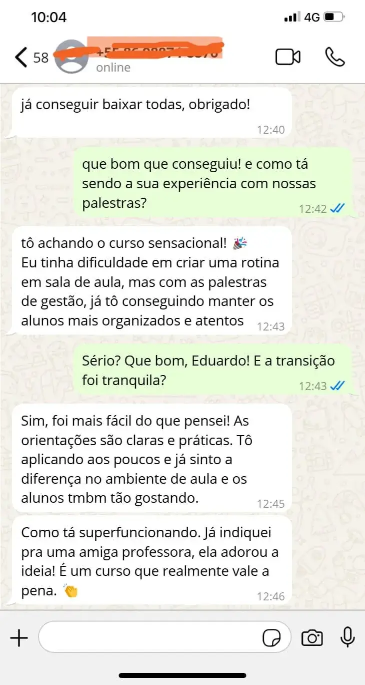 Depoimento WhatsApp